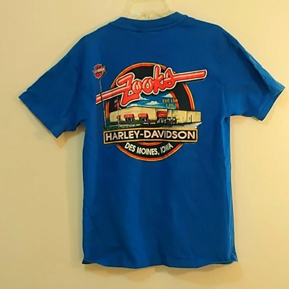 Vintage Harley Davidson t shirt size M single stich blue - Picture 1 of 7